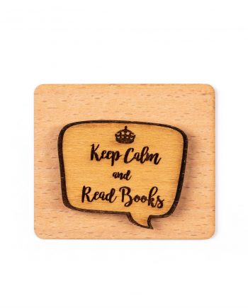 Drevený odznak - Keep calm and read books
