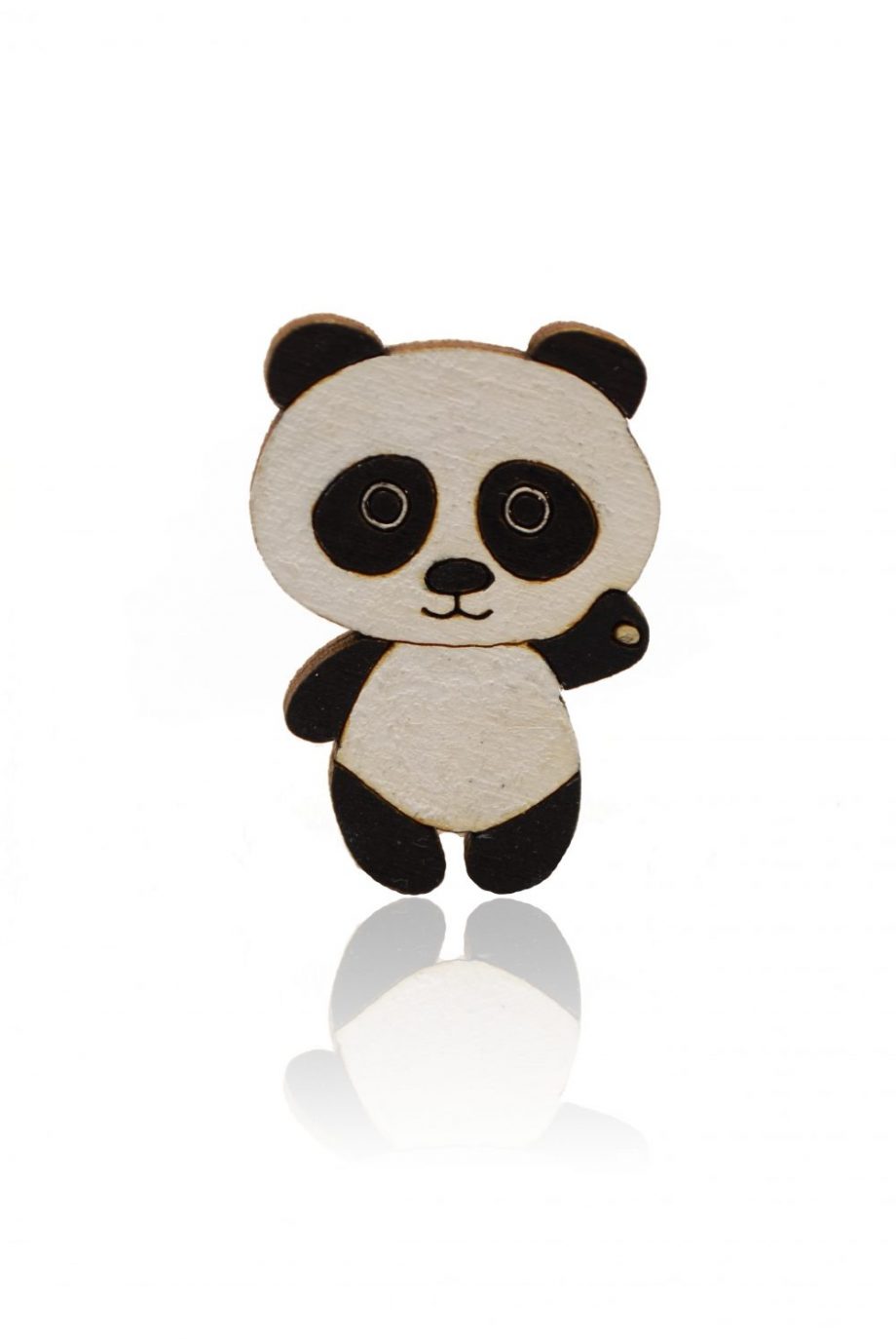 Drevená maľovaná brošňa - Panda