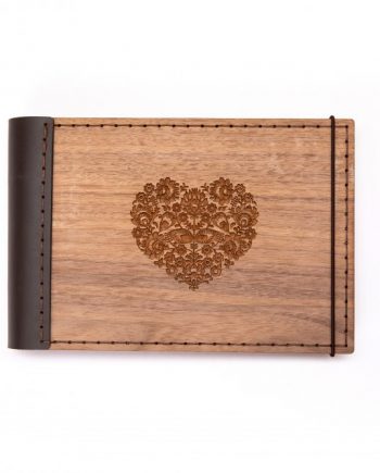 Luxsný drevený fotoalbum - orech mini