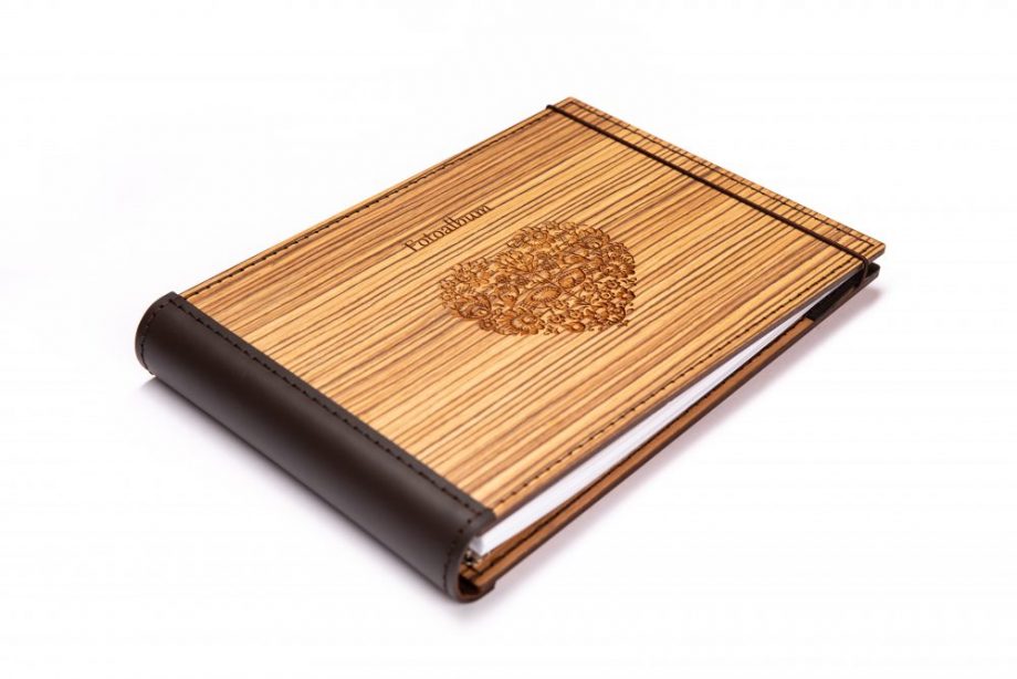 Luxusný drevený fotoalbum - Zebrano
